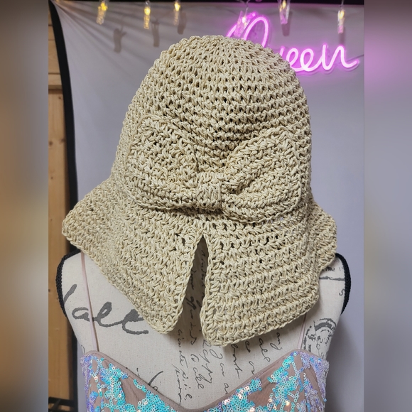 Bundle-Summer Sombrero -Straw Crochet Sun or Beach Hat, Handmade Vintage main image 13
